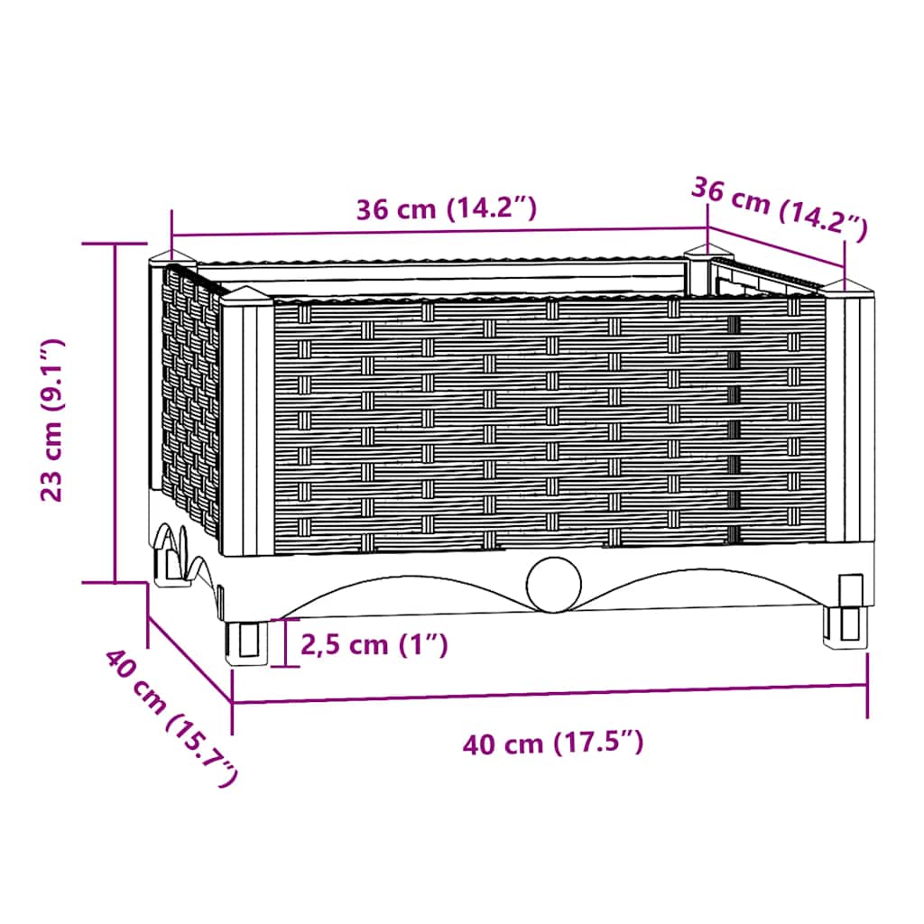 Ζαρντινιέρα 40 x 40 x 23 εκ. από Πολυπροπυλένιο