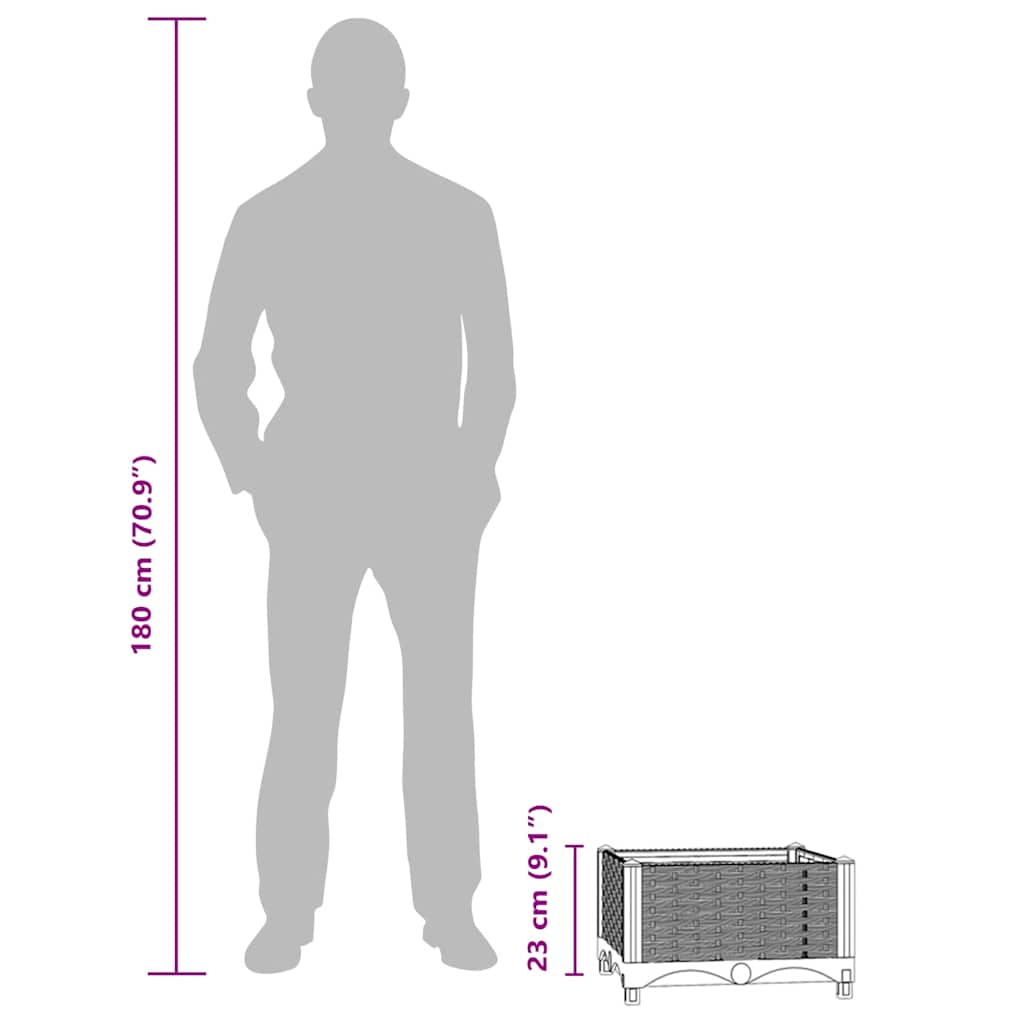 Ζαρντινιέρα 40 x 40 x 23 εκ. από Πολυπροπυλένιο