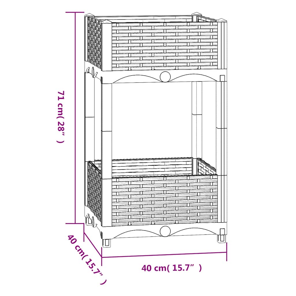 Ζαρντινιέρα 40 x 40 x 71 εκ. από Πολυπροπυλένιο
