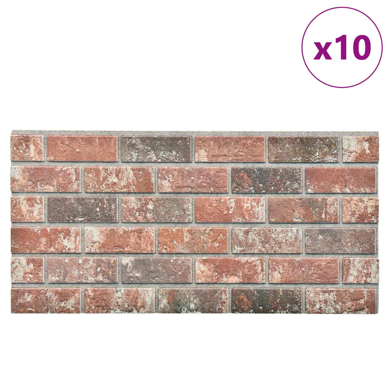 Πάνελ τοίχου 10 pcs Σκούρο Καφέ και Γκρι 100 x 50 cm Αφρός EPS - Pakobazaar