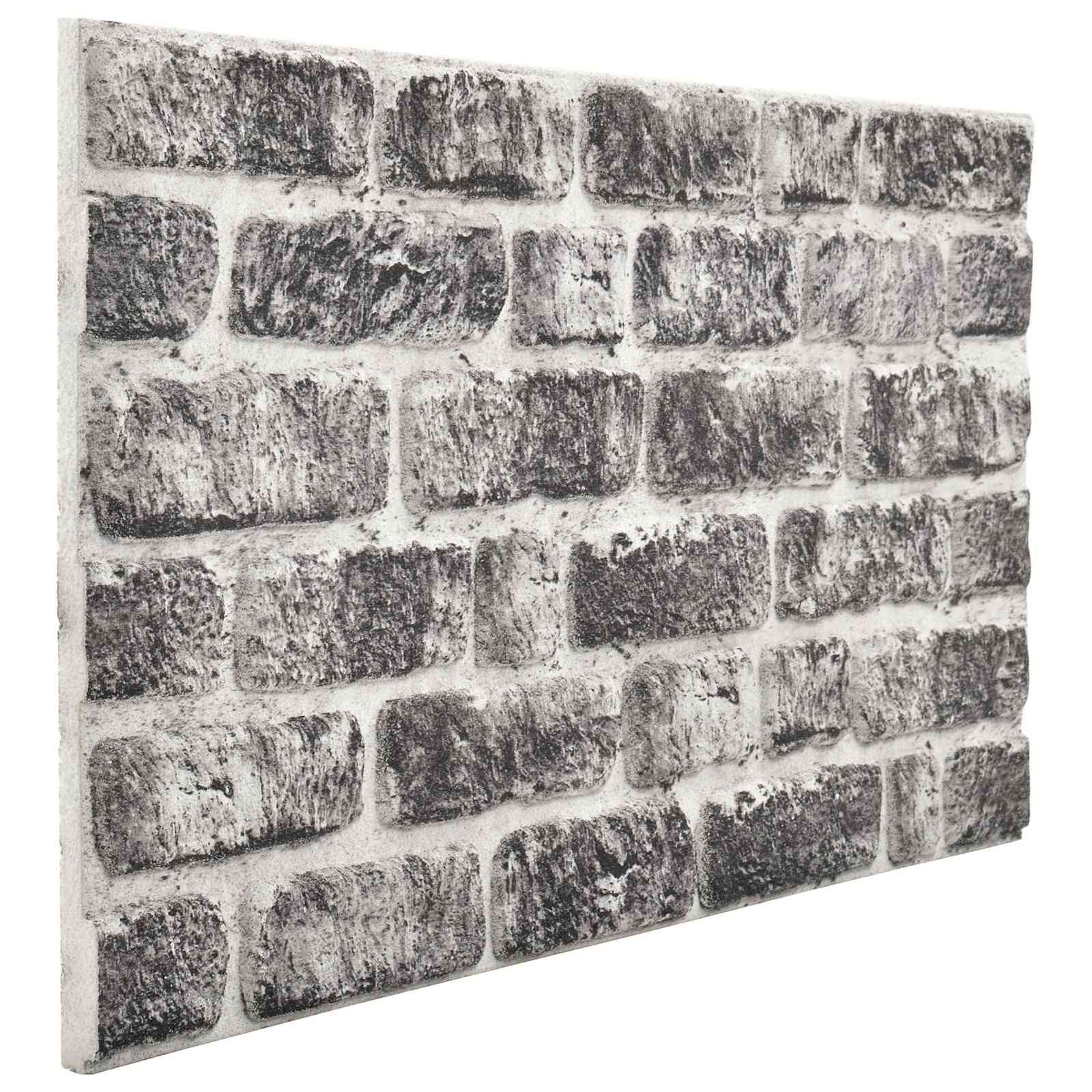 Πάνελ τοίχου 10 pcs Σκούρο Γκρι και Λευκό 100 x 50 cm Αφρός EPS - Pakobazaar