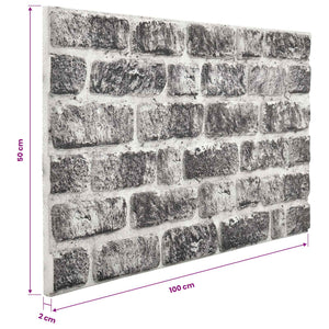 Πάνελ τοίχου 10 pcs Σκούρο Γκρι και Λευκό 100 x 50 cm Αφρός EPS - Pakobazaar