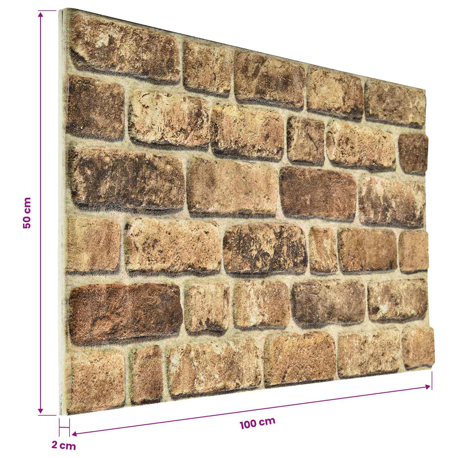 Πάνελ τοίχου 10 pcs Σκούρος Άμμος 100 x 50 cm Αφρός EPS - Pakobazaar