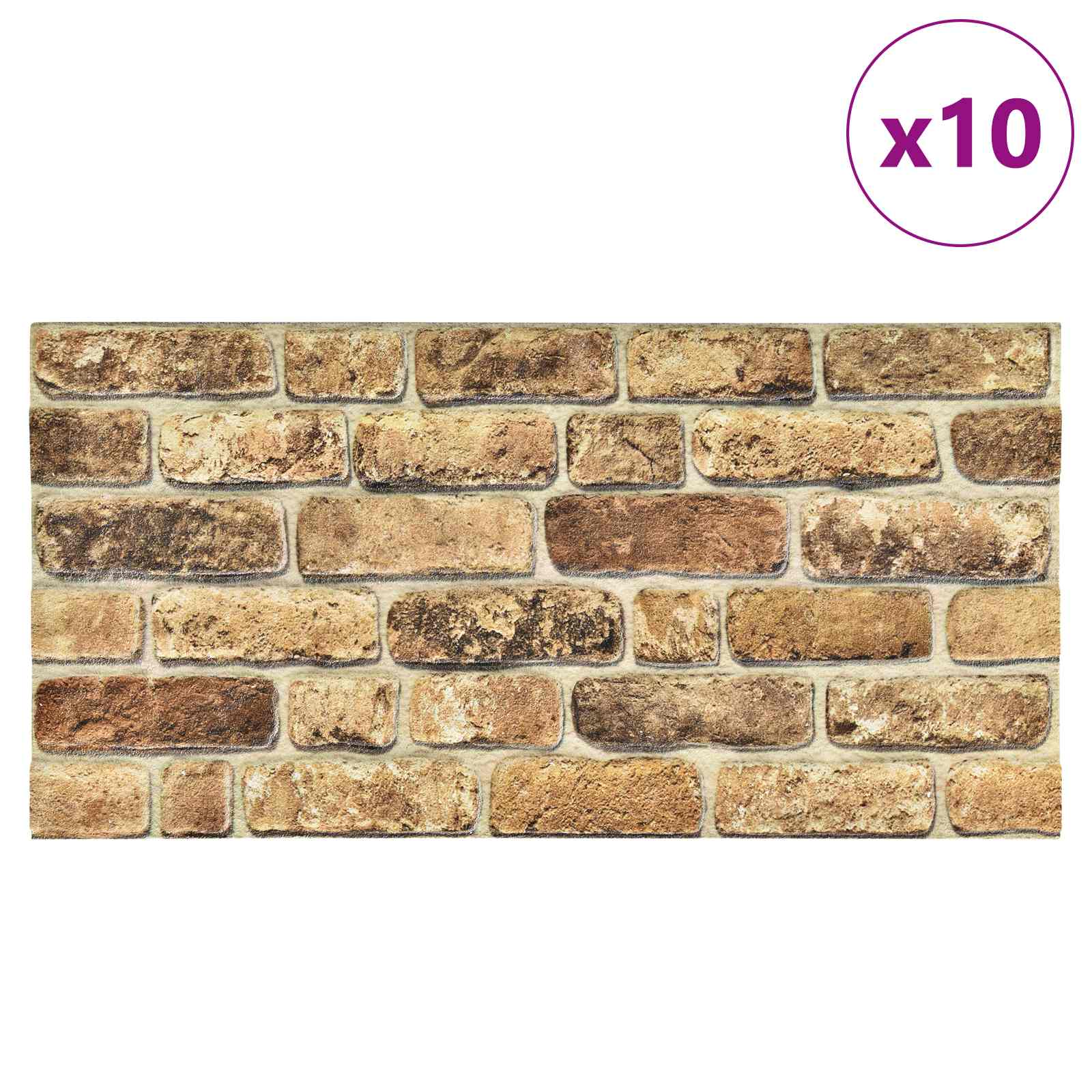 Πάνελ τοίχου 10 pcs Σκούρος Άμμος 100 x 50 cm Αφρός EPS - Pakobazaar