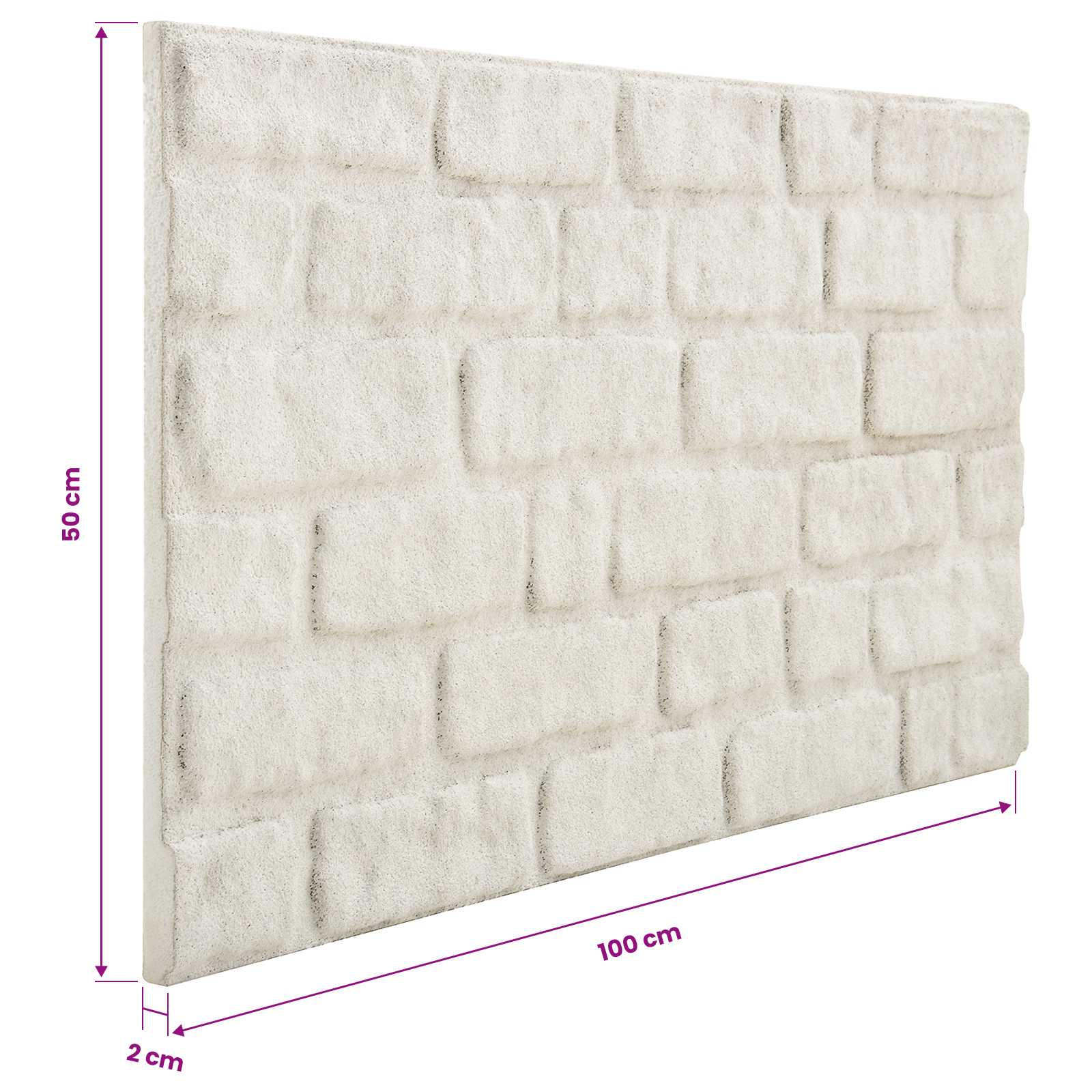 Πάνελ τοίχου 10 pcs Λευκό 100 x 50 cm Αφρός EPS - Pakobazaar