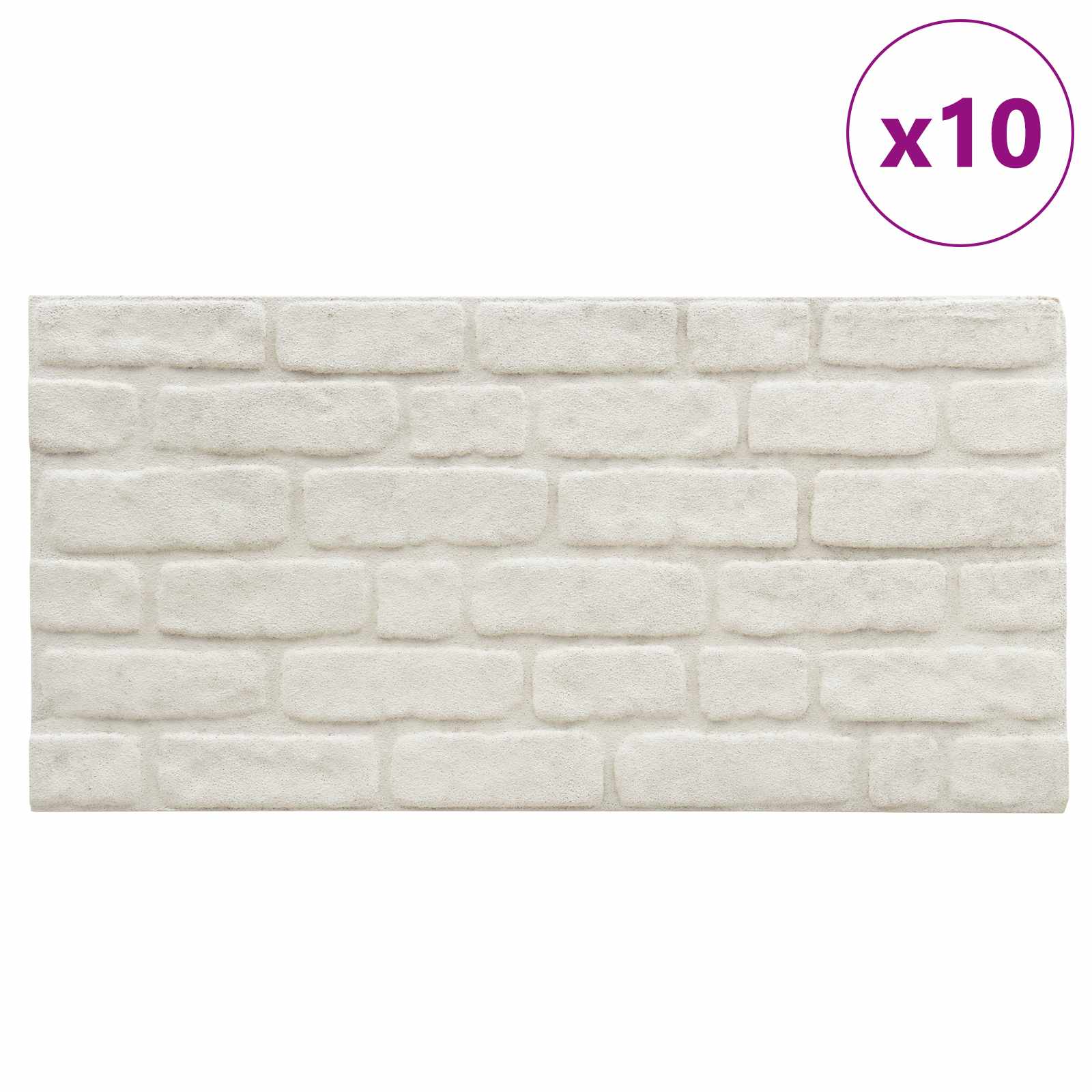 Πάνελ τοίχου 10 pcs Λευκό 100 x 50 cm Αφρός EPS - Pakobazaar