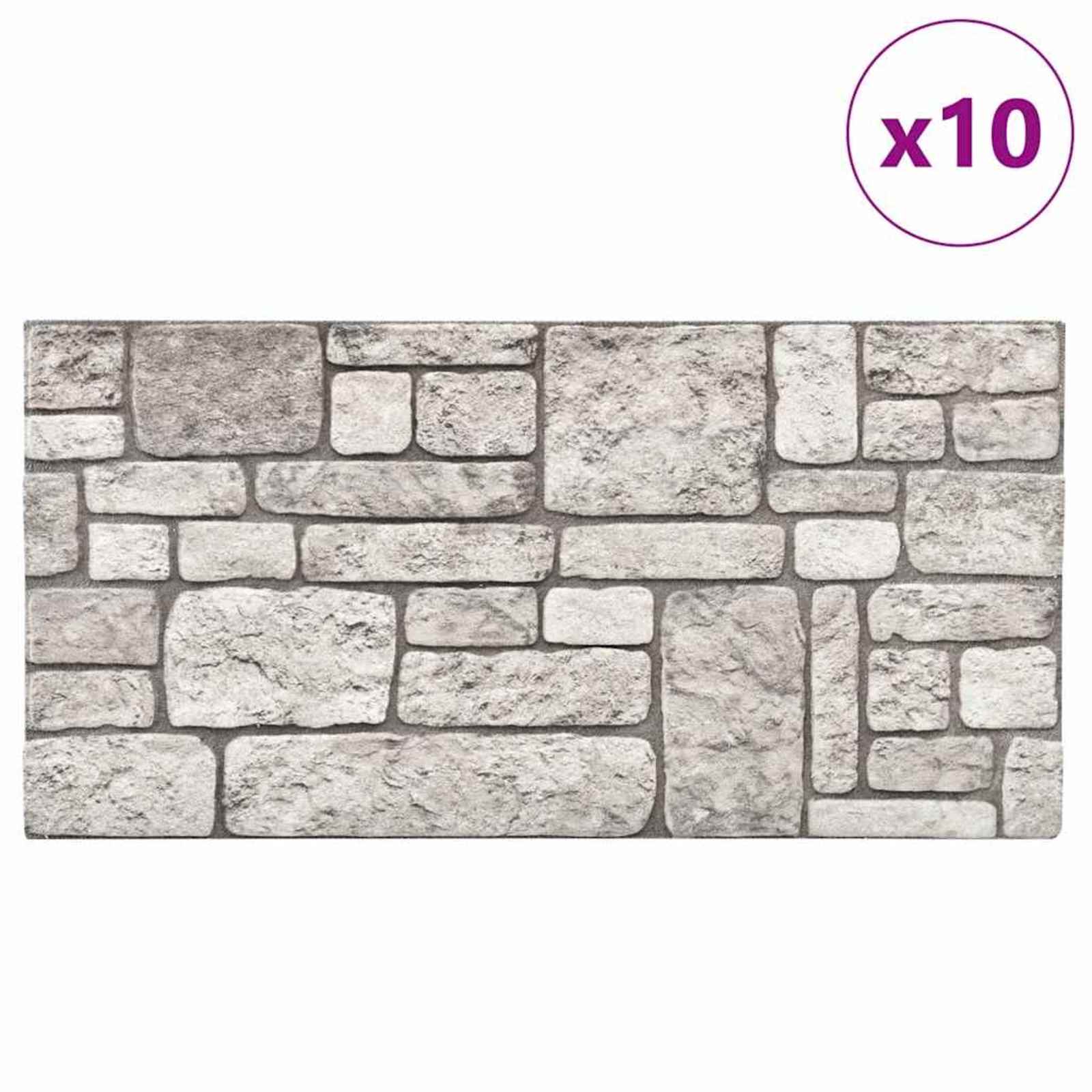 Πάνελ τοίχου 10 pcs Γκρι 100 x 50 cm Αφρός EPS - Pakobazaar