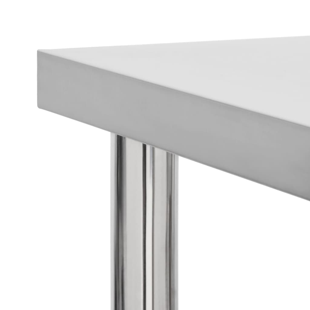 Πάγκος Εργασίας Κουζίνας με Ροδάκια 60x60x85 εκ Ανοξείδ. Ατσάλι - Pakobazaar