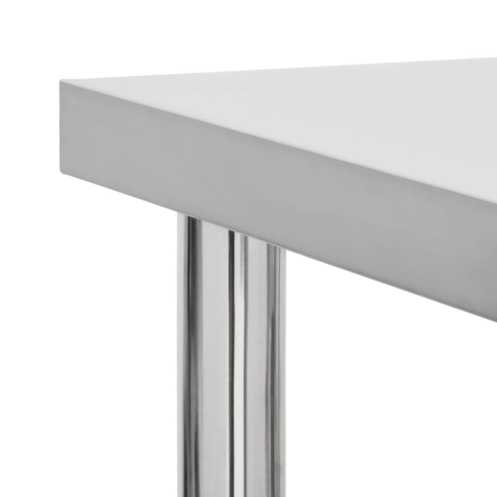 Πάγκος Εργασίας Κουζίνας με Ροδάκια 80x45x85 εκ Ανοξείδ. Ατσάλι - Pakobazaar