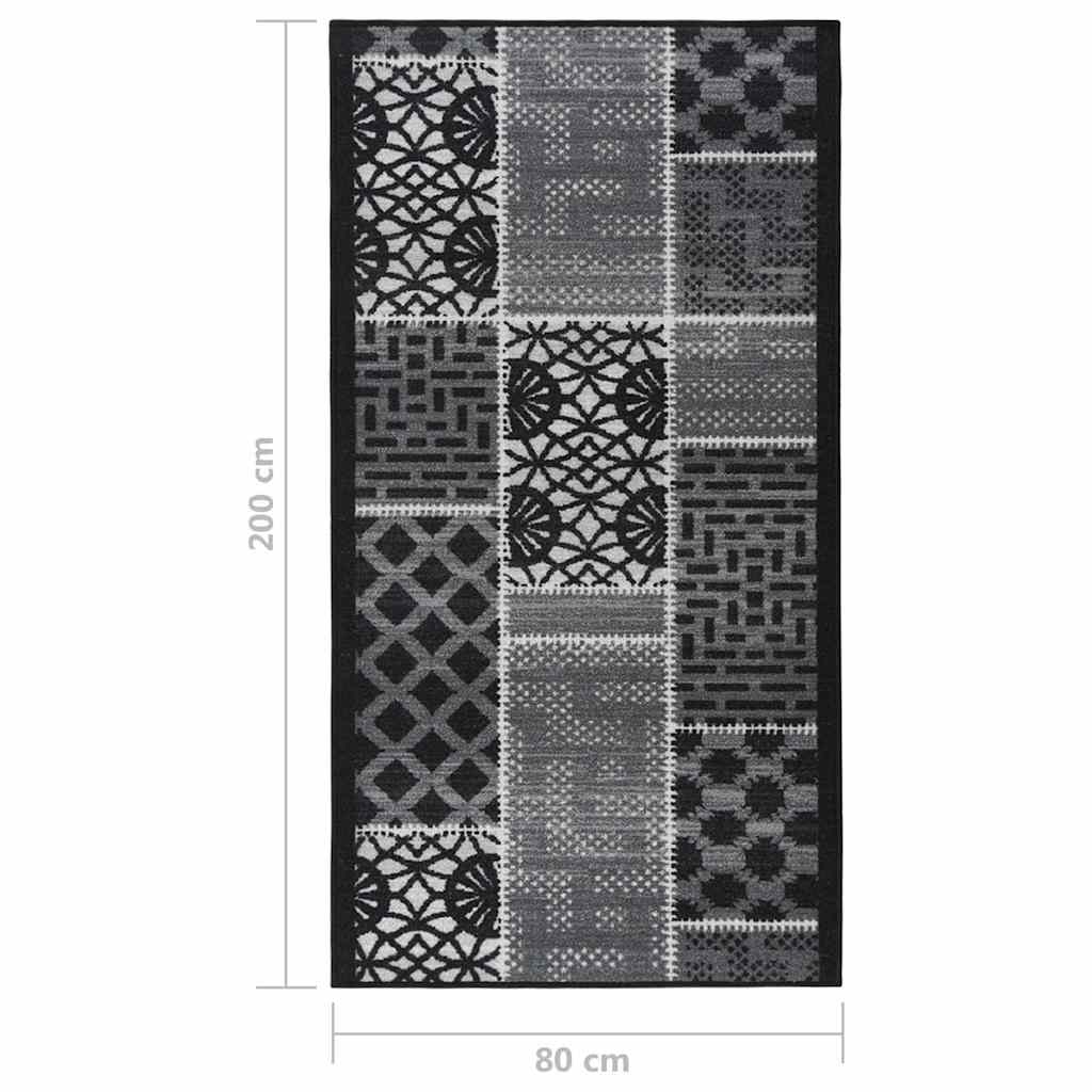 Χαλί Διάδρομος Μαύρο 80 x 200 εκ. - Pakobazaar