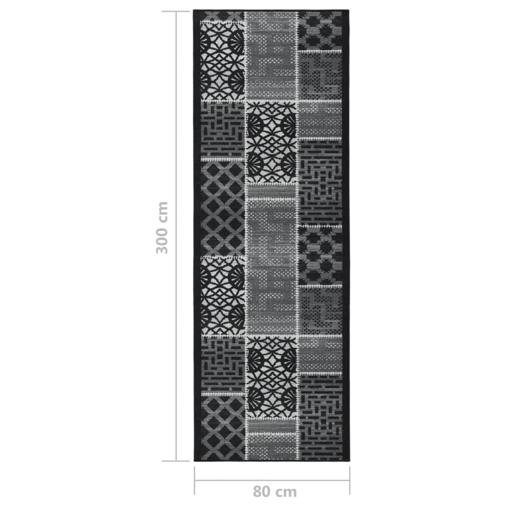 Χαλί Διάδρομος Μαύρο 80 x 300 εκ. - Pakobazaar