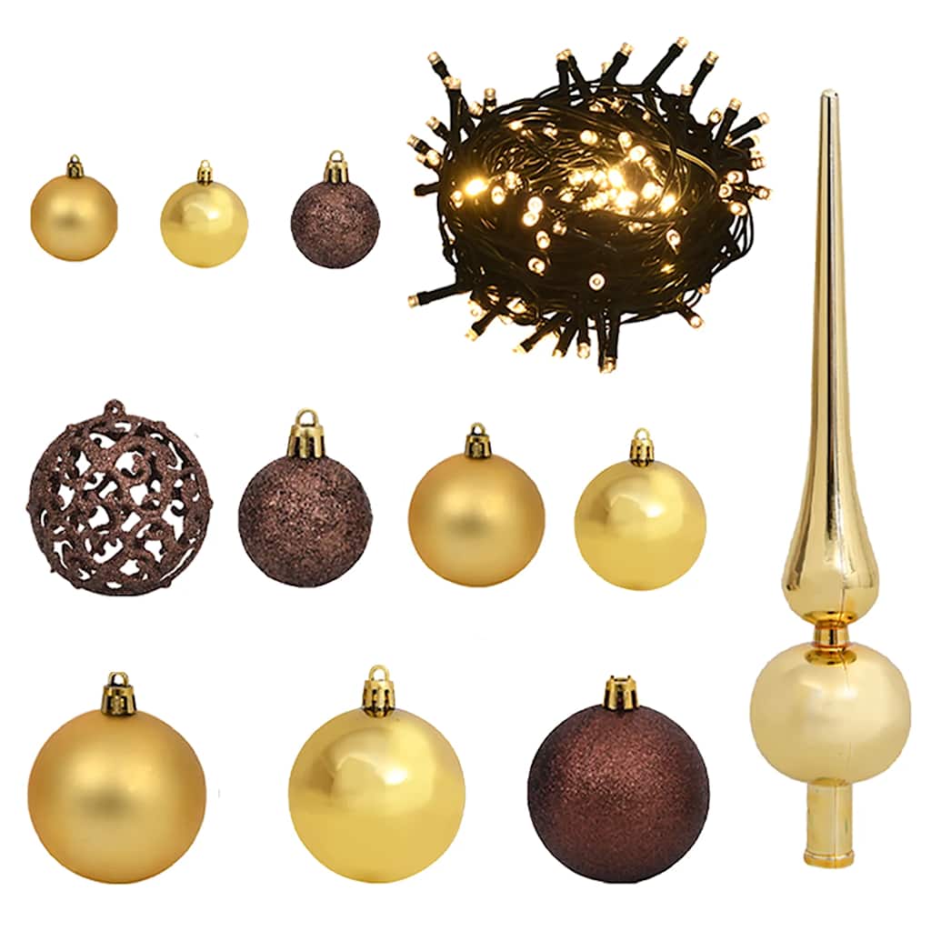 Χριστ. Δέντρο Μισό Προφωτισμένο Τεχνητό Μπάλες Λευκό 210εκ - Pakobazaar