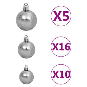 Χριστουγεν Δέντρο Προφωτισμένο Τεχνητό Μπάλες Κόκκινο 240εκ PVC