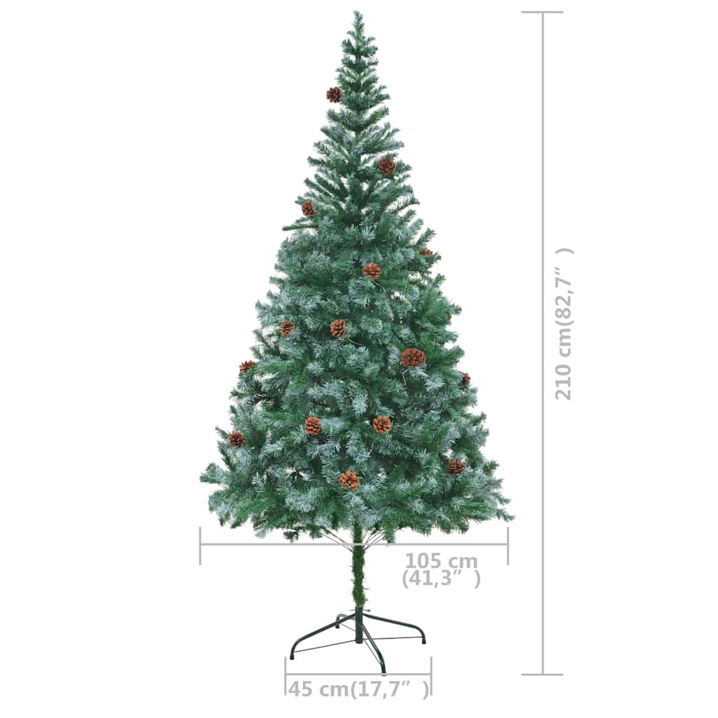 Χριστ. Δέντρο Χιονισμένο Προφωτισμένο Μπάλες/Κουκουνάρια 210εκ. - PAKOBAZAAR