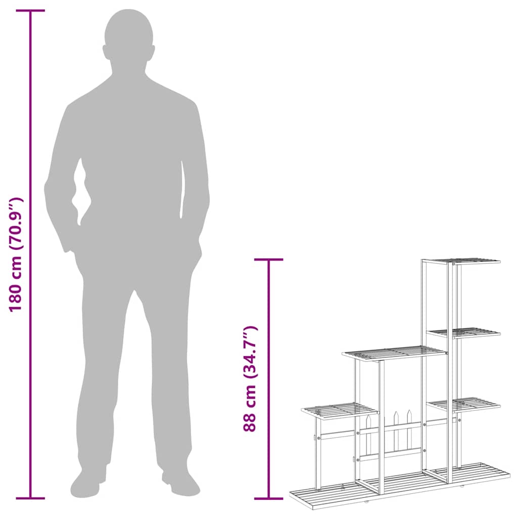 Ανθοστήλη Μαύρη 94,5 x 25 x 88 εκ. Μεταλλική