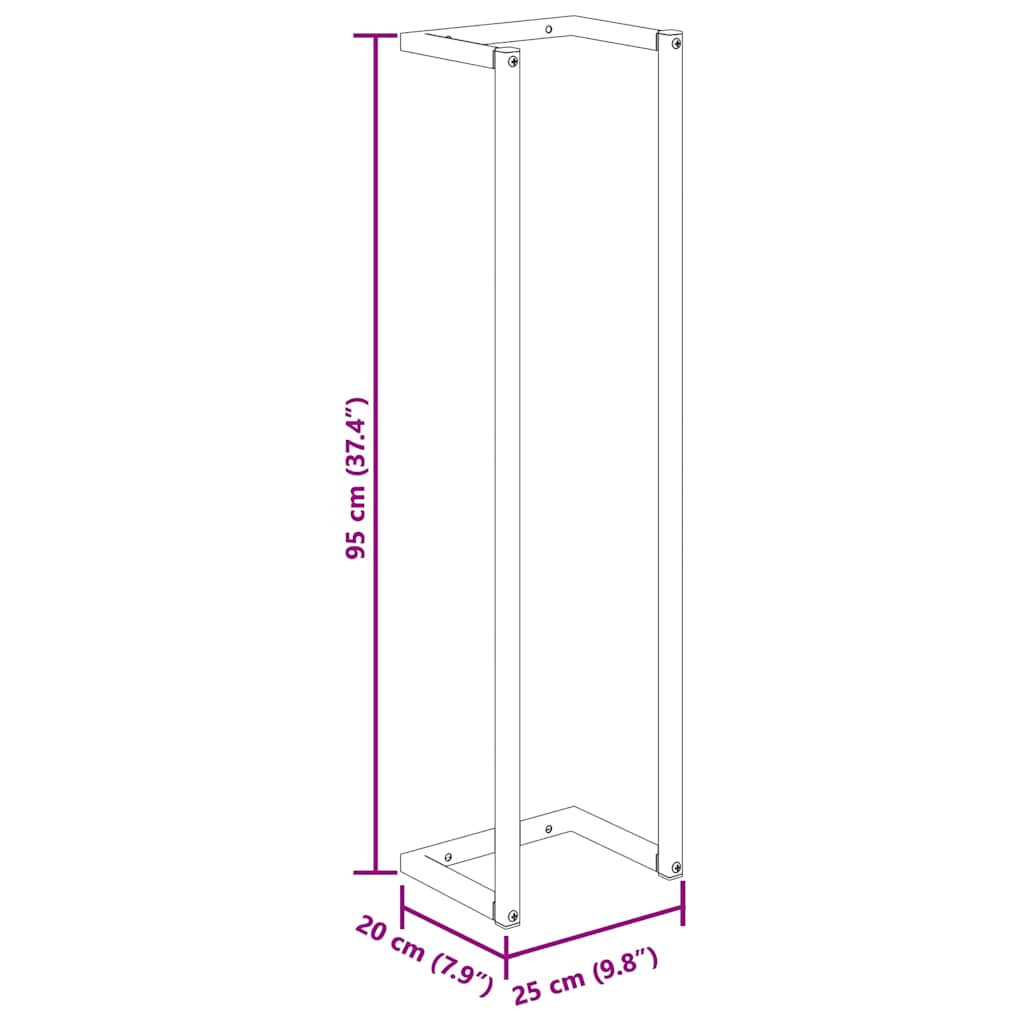 Βάση για Πετσέτες Επιτοίχια Λευκή 25 x 20 x 95 εκ. Ατσάλινη