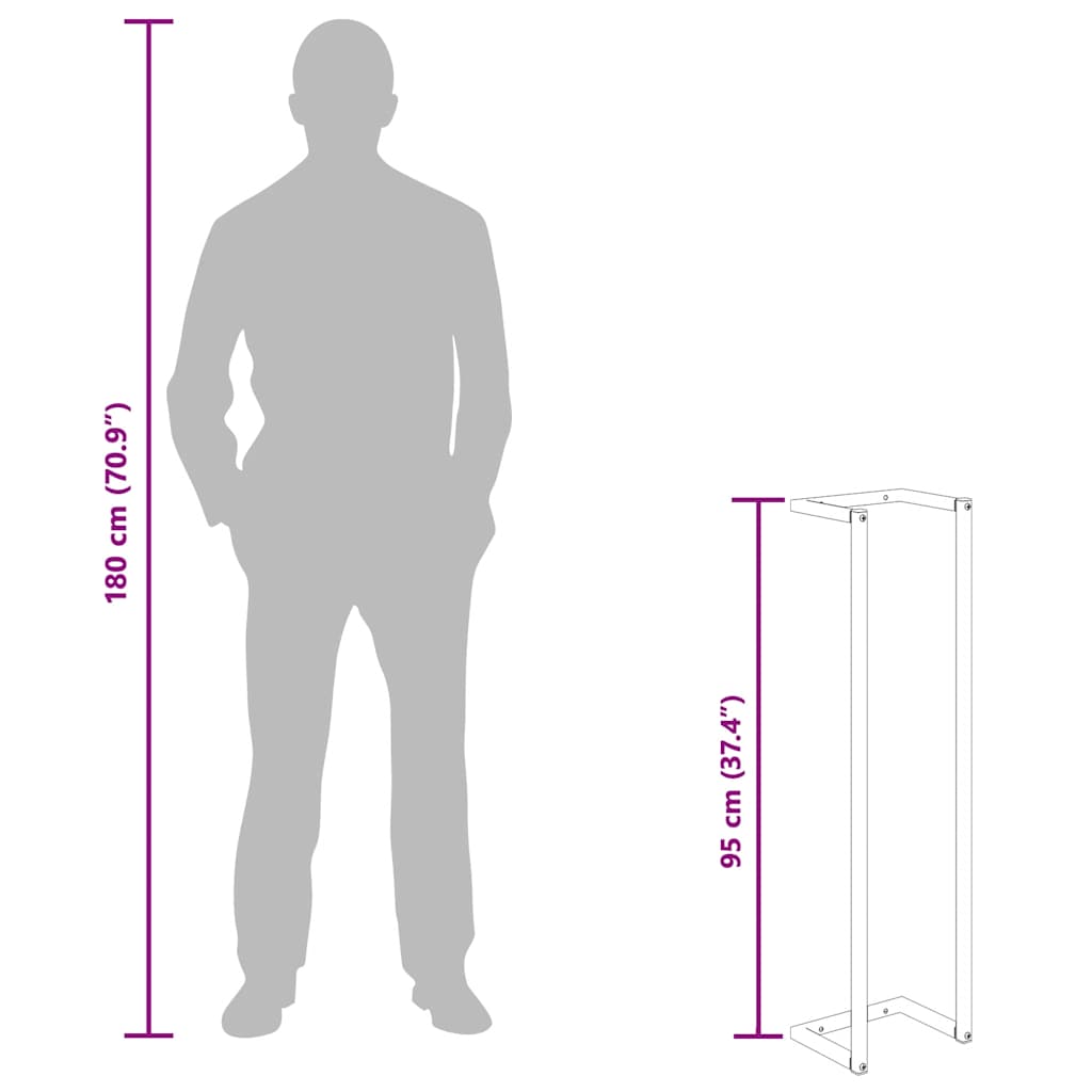 Βάση για Πετσέτες Επιτοίχια Λευκή 25 x 20 x 95 εκ. Ατσάλινη