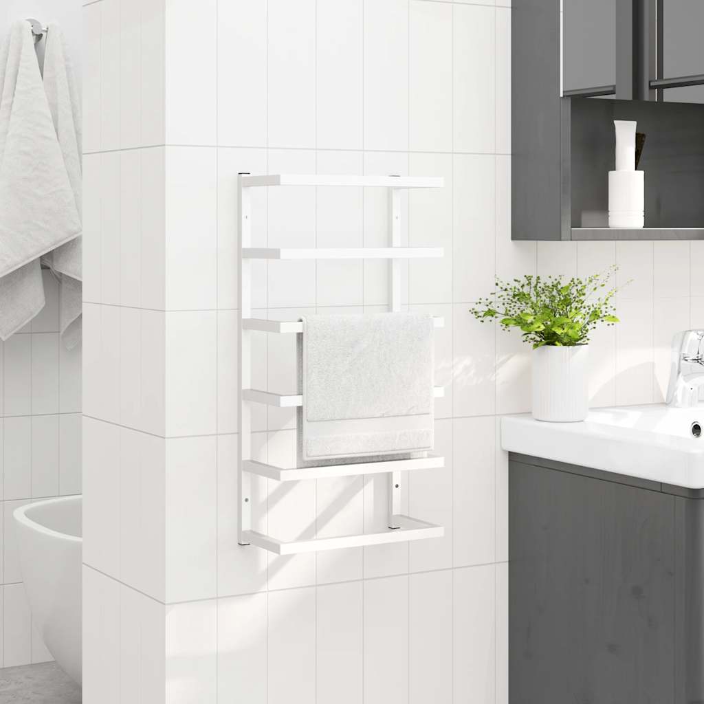 Βάση για Πετσέτες Επιτοίχια Λευκή 24 x 12 x 48 εκ. Ατσάλινη