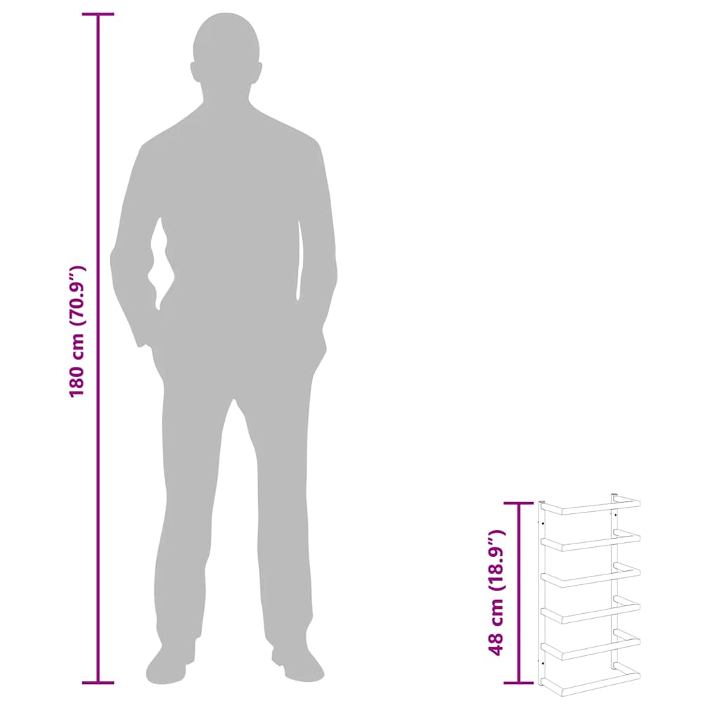 Βάση για Πετσέτες Επιτοίχια Λευκή 24 x 12 x 48 εκ. Ατσάλινη