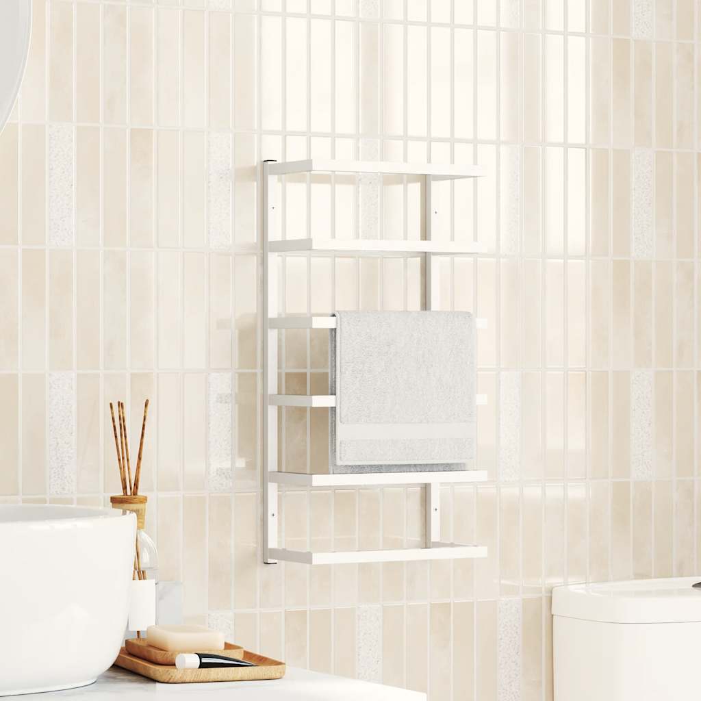 Βάση για Πετσέτες Επιτοίχια Λευκή 24 x 12 x 48 εκ. Ατσάλινη