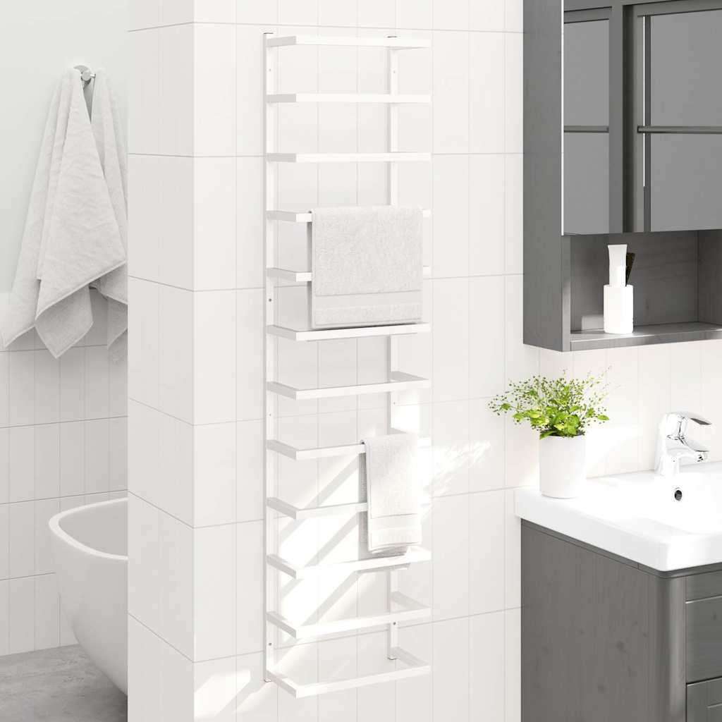 Βάση για Πετσέτες Επιτοίχια Λευκή 24 x 12 x 96 εκ. Ατσάλινη