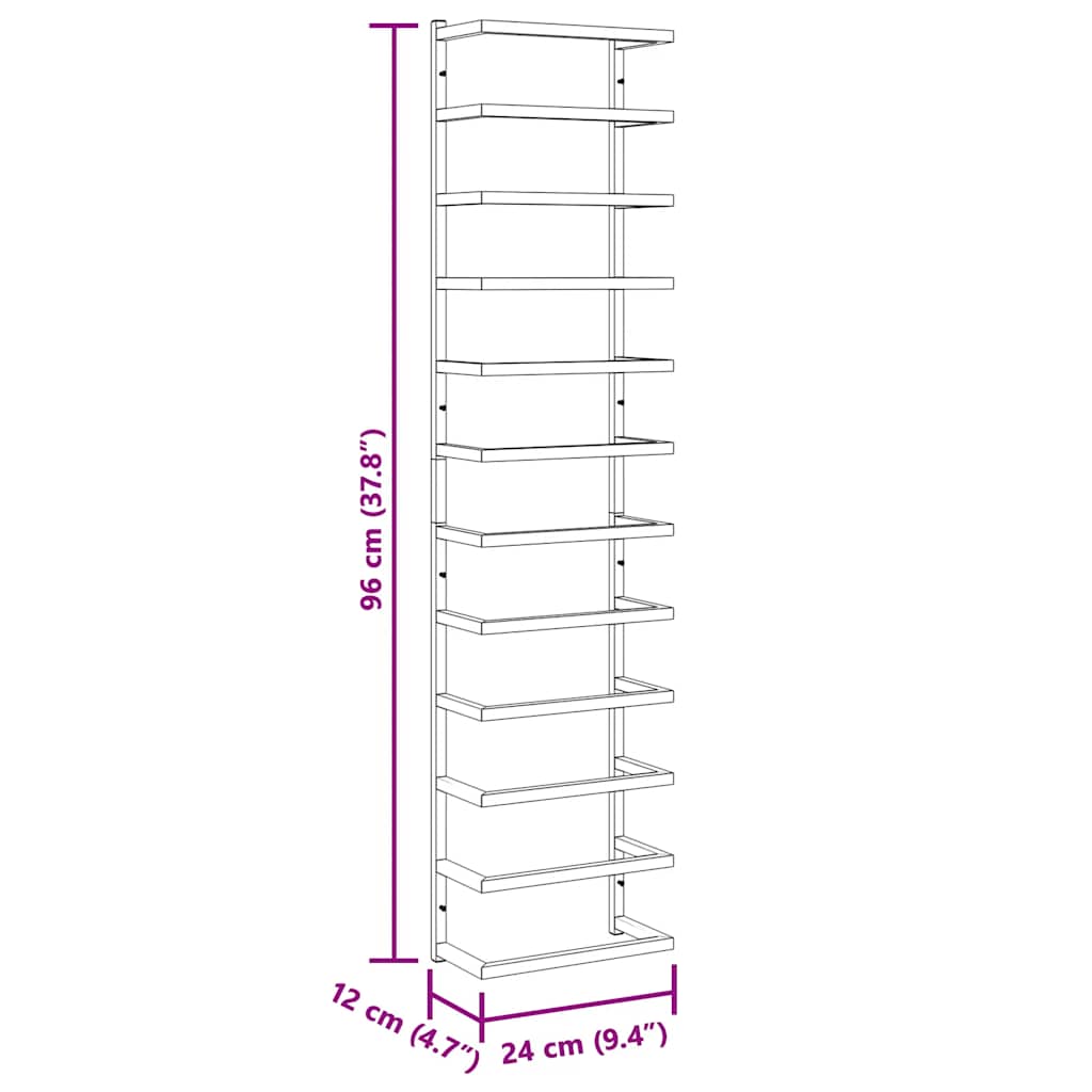 Βάση για Πετσέτες Επιτοίχια Λευκή 24 x 12 x 96 εκ. Ατσάλινη