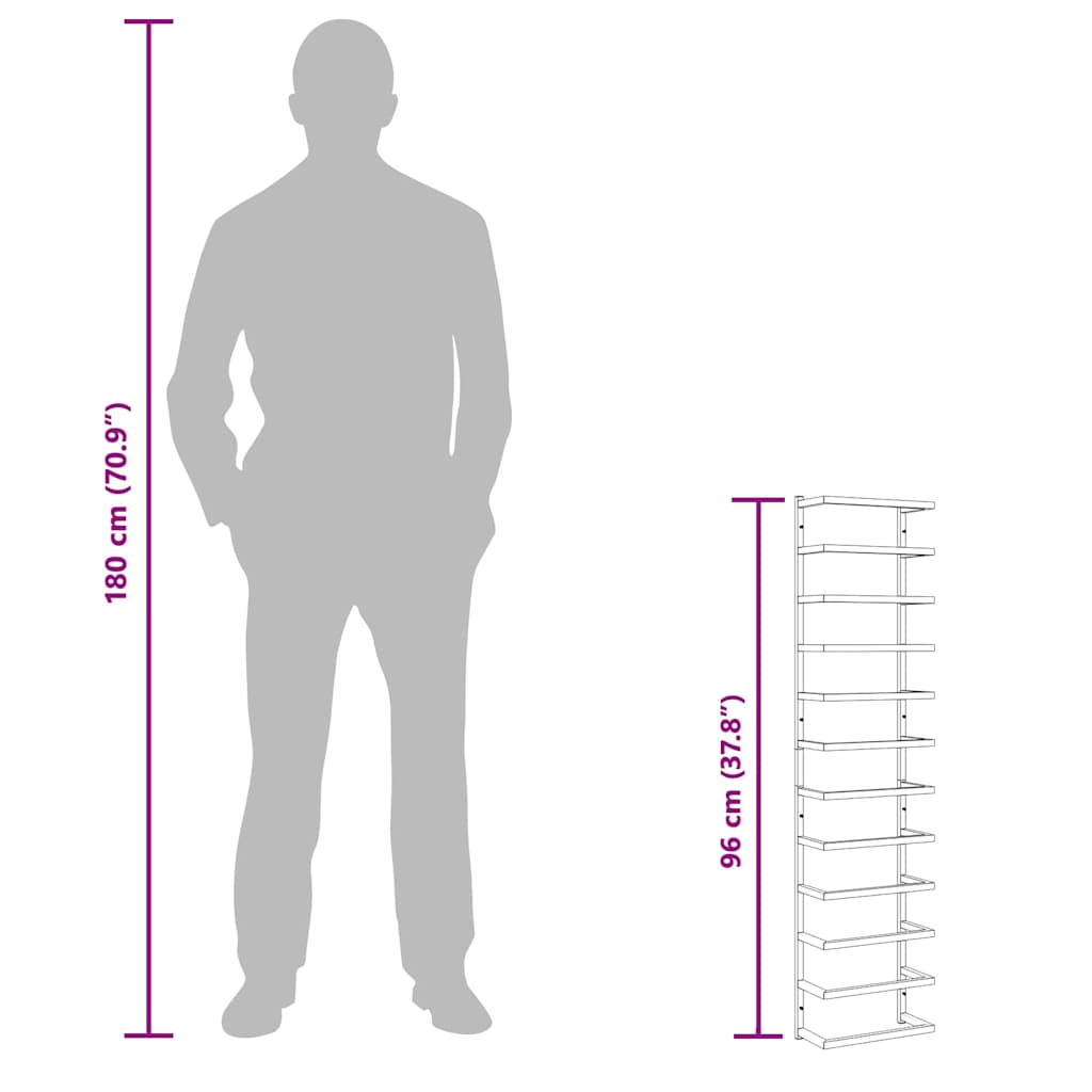 Βάση για Πετσέτες Επιτοίχια Λευκή 24 x 12 x 96 εκ. Ατσάλινη