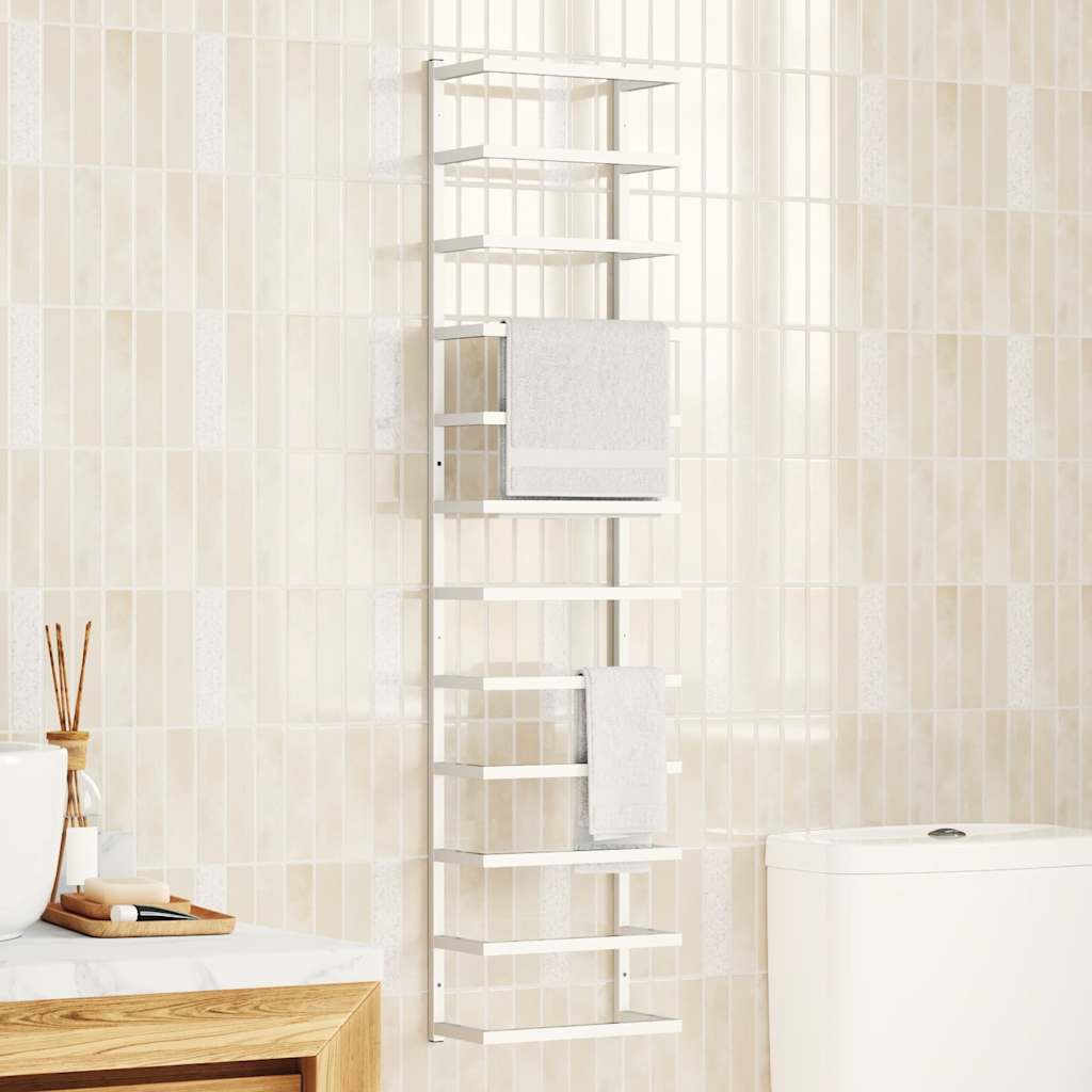 Βάση για Πετσέτες Επιτοίχια Λευκή 24 x 12 x 96 εκ. Ατσάλινη