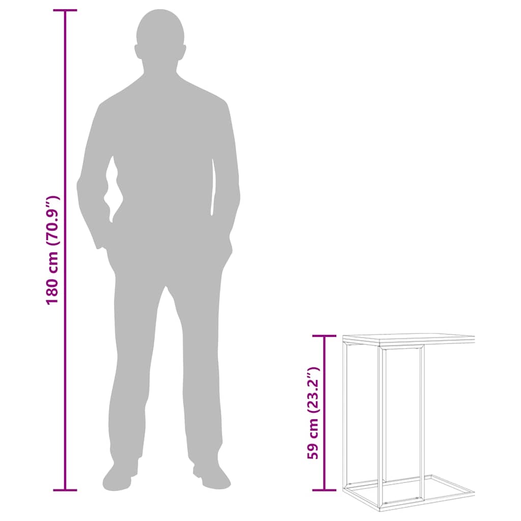 Τραπέζι Βοηθητικό Μαύρο 40x30x59 εκ. από Επεξεργασμένο Ξύλο