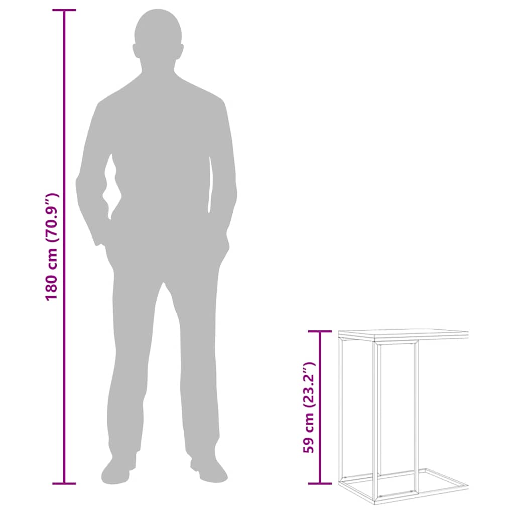 Τραπέζι Βοηθητικό Μαύρο 40x30x59 εκ. από Επεξεργασμένο Ξύλο