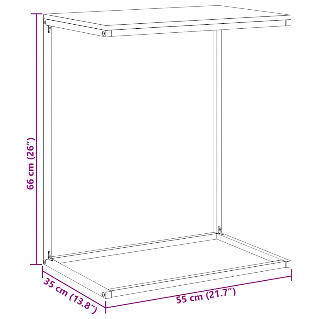 Τραπέζι Βοηθητικό Μαύρο 55x35x66 εκ. από Επεξεργασμένο Ξύλο