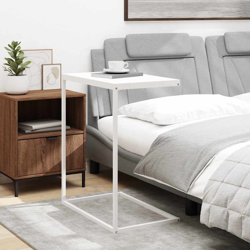 Τραπέζι Βοηθητικό Λευκό 55x35x66εκ. από Επεξεργασμένο Ξύλο