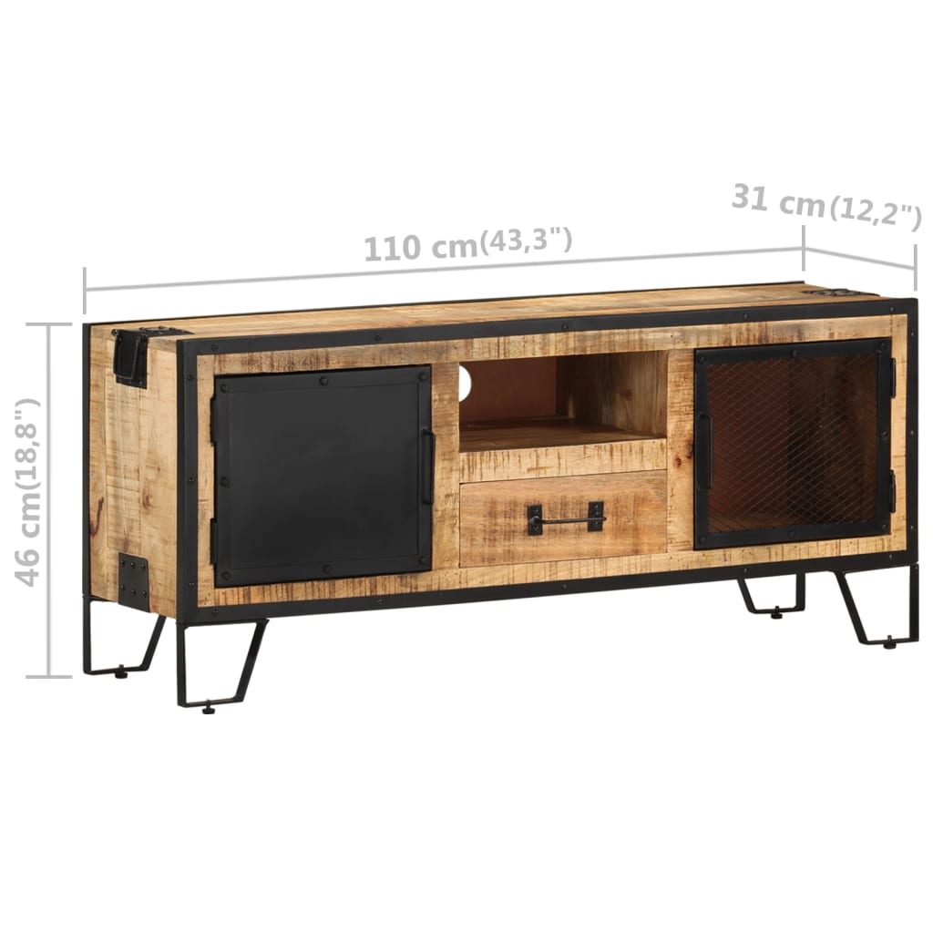 Έπιπλο Τηλεόρασης 110 x 31 x 46 εκ. από Ακατέργαστο Ξύλο Μάνγκο