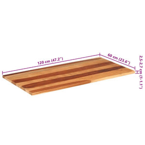 Επιφάνεια Τραπεζιού 120x60x(2,5-2,7) εκ. Μασίφ Ξύλο Ακακίας