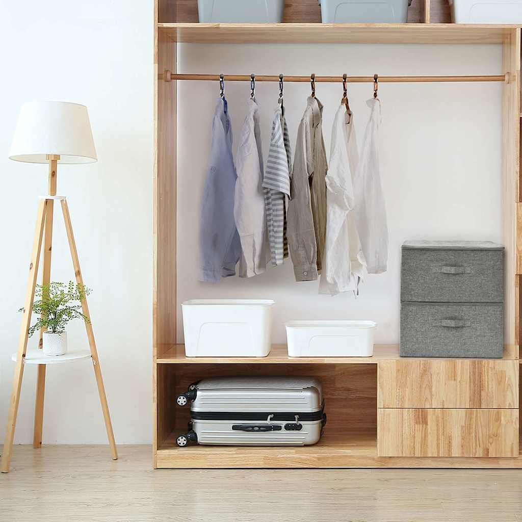 Κουτιά Αποθήκευσης 2 τεμ. Γκρι 43 x 34 x 23 εκ. Υφασμάτινα - Pakobazaar