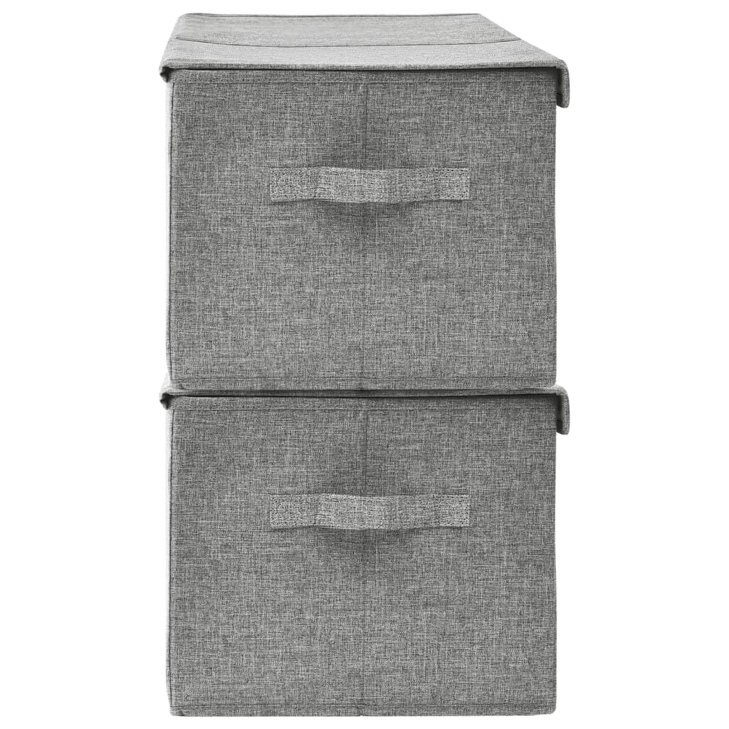 Κουτιά Αποθήκευσης 2 τεμ. Γκρι 50 x 30 x 25 εκ. Υφασμάτινα - Pakobazaar