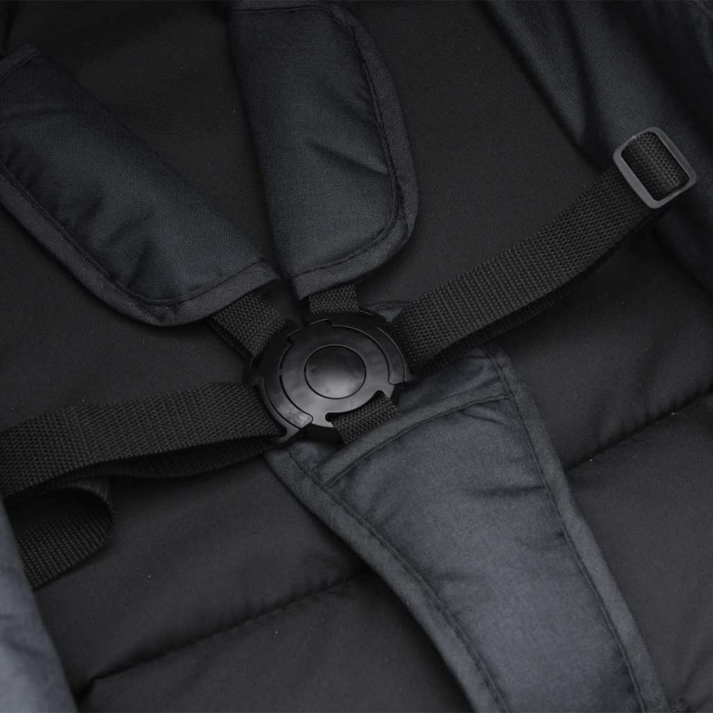 Καροτσάκι Μωρού 2 σε 1 Ανθρακί / Μαύρο Ατσάλινο - Pakobazaar