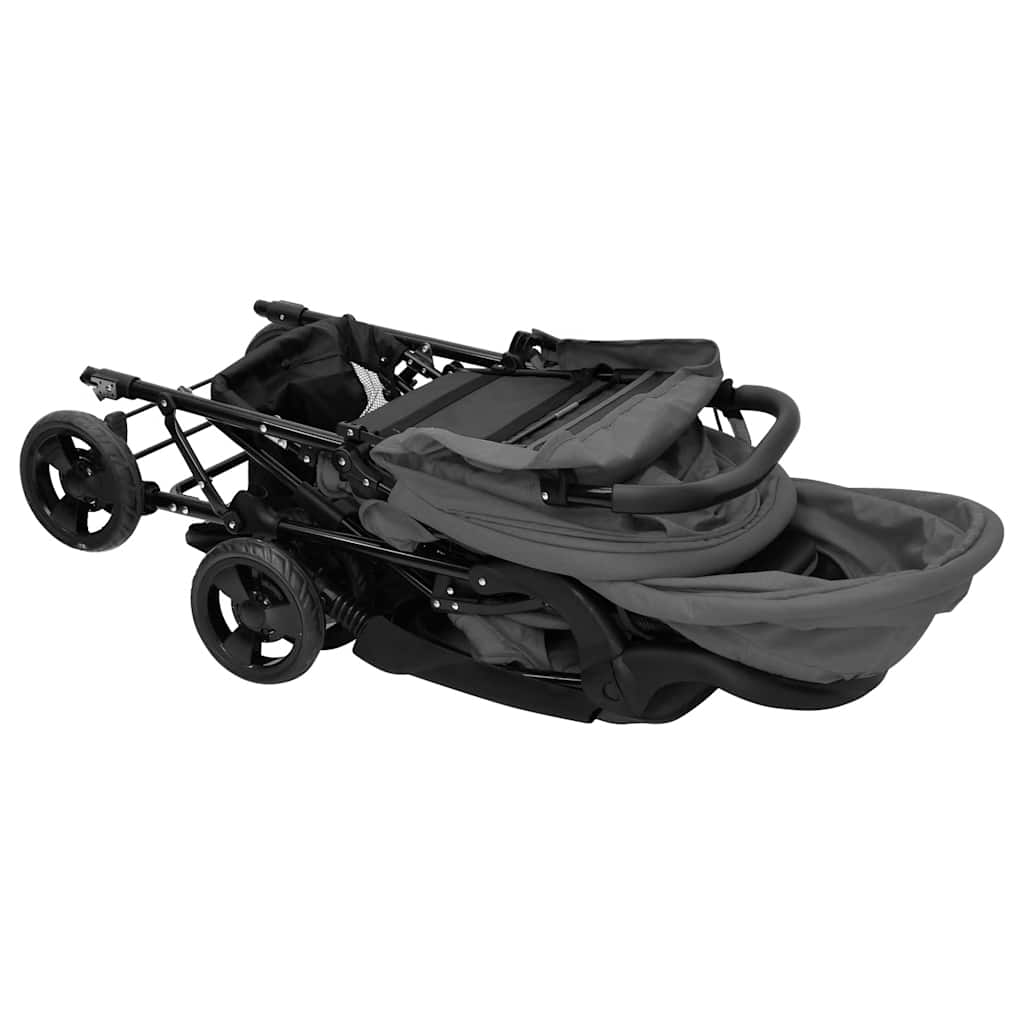 Καρότσι Διδύμων Σκούρο Γκρι Ατσάλινο - Pakobazaar