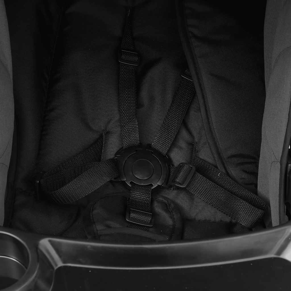 Καροτσάκι Μωρού 2 σε 1 Σκούρο Γκρι / Μαύρο Ατσάλινο - Pakobazaar