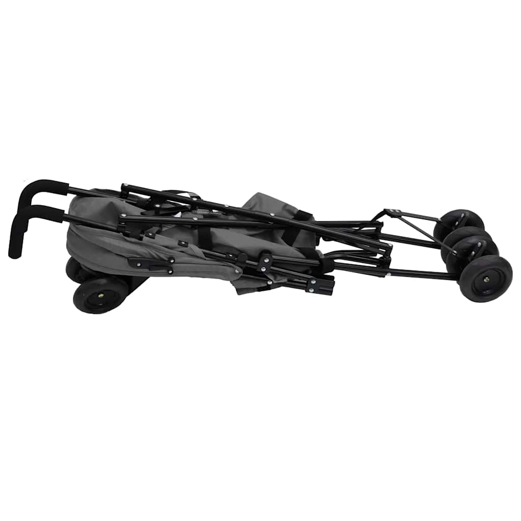 Καροτσάκι Μωρού Ανοιχτό Γκρι / Μαύρο Ατσάλινο - Pakobazaar