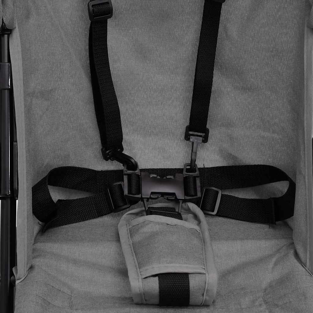 Καροτσάκι Μωρού Ανοιχτό Γκρι / Μαύρο Ατσάλινο - Pakobazaar