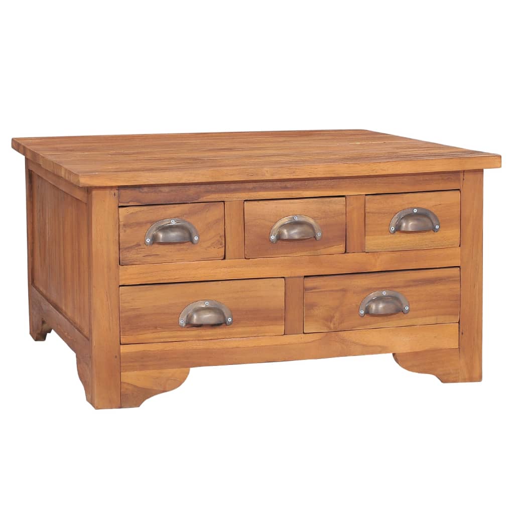 Τραπέζι Σαλονιού με 65x64x35 εκ. Μασίφ Ξύλο Teak