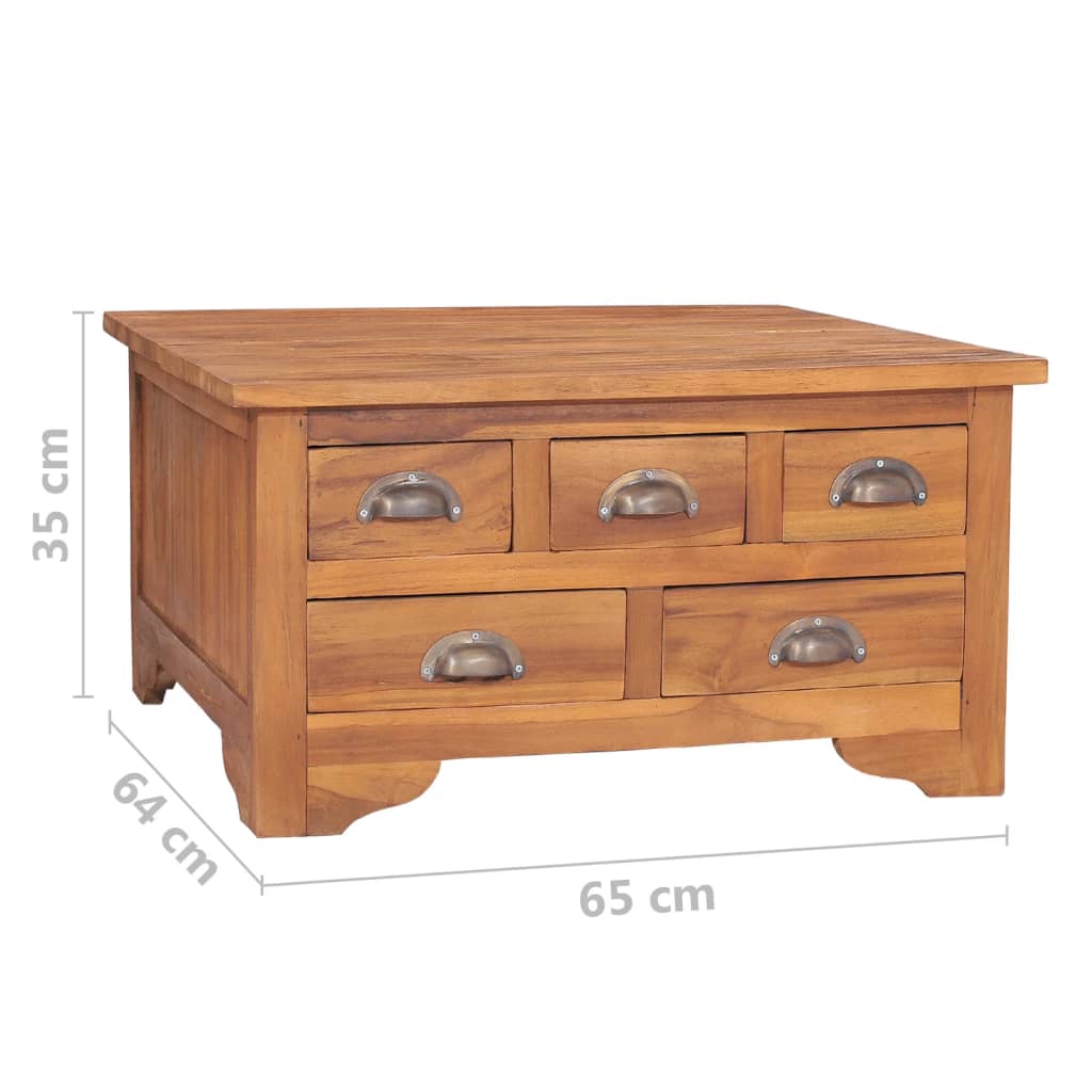 Τραπέζι Σαλονιού με 65x64x35 εκ. Μασίφ Ξύλο Teak