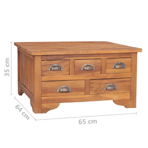 Τραπέζι Σαλονιού με 65x64x35 εκ. Μασίφ Ξύλο Teak