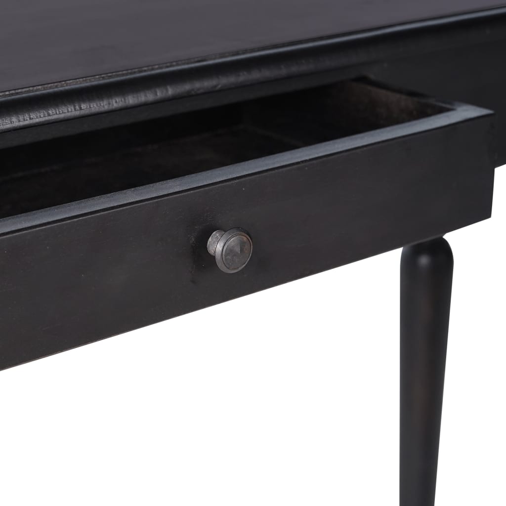 Τραπέζι Κονσόλα Ανοιχτό Μαύρο 110 x 30 x 75 εκ. από Μασίφ Μαόνι