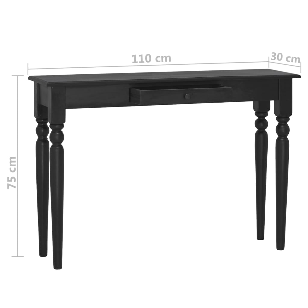 Τραπέζι Κονσόλα Ανοιχτό Μαύρο 110 x 30 x 75 εκ. από Μασίφ Μαόνι