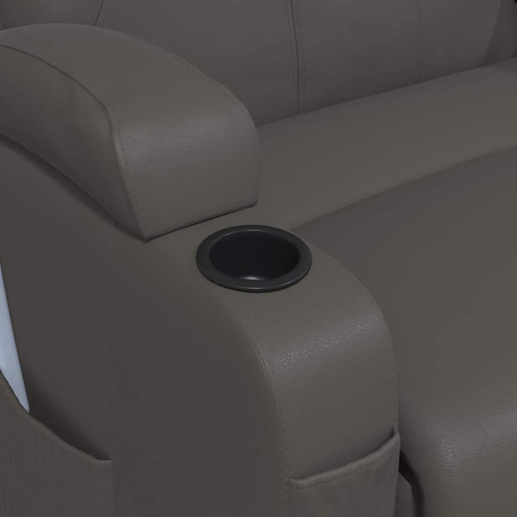 Πολυθρόνα Μασάζ Ανακλινόμενη Ανθρακί από Συνθετικό Δέρμα