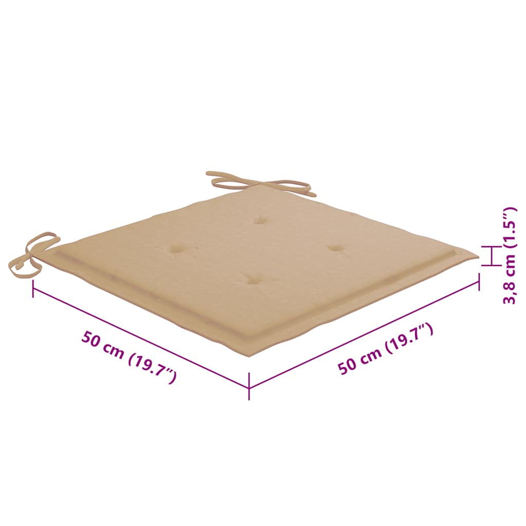 Καρέκλες Κήπου 6 Τεμαχίων από Μασίφ Ξύλο Ακακίας με Μαξιλάρια - Pakobazaar