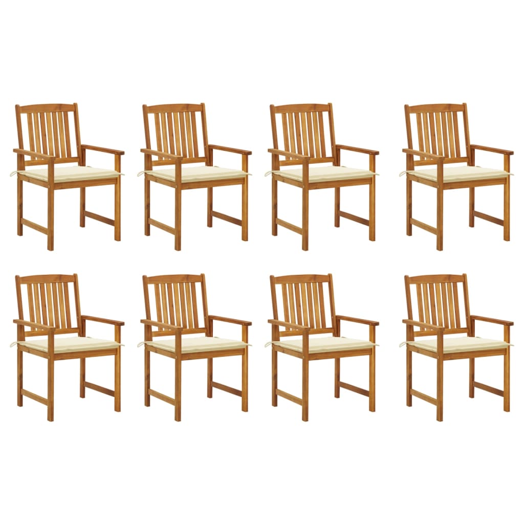 Καρέκλες Κήπου 8 Τεμαχίων από Μασίφ Ξύλο Ακακίας με Μαξιλάρια - Pakobazaar