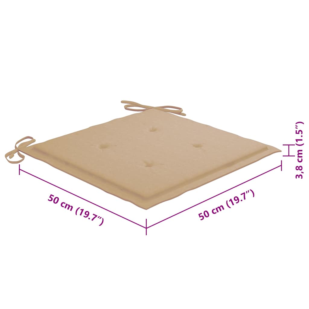 Καρέκλες Κήπου 8 τεμ. από Μασίφ Ξύλο Ακακίας με Μαξιλάρια - Pakobazaar